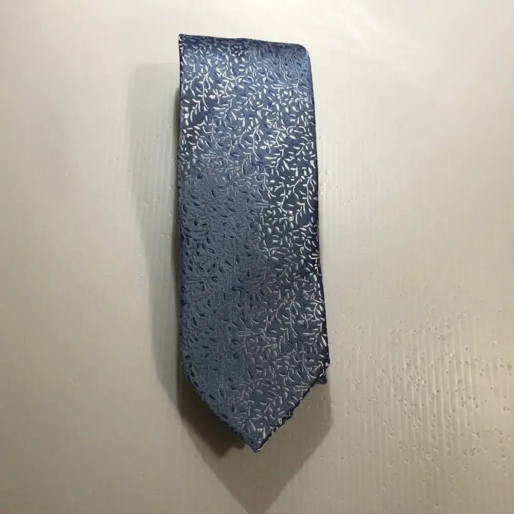 Bergamo New York Hand Made Blue Sliver Classic Mens Necktie 58”